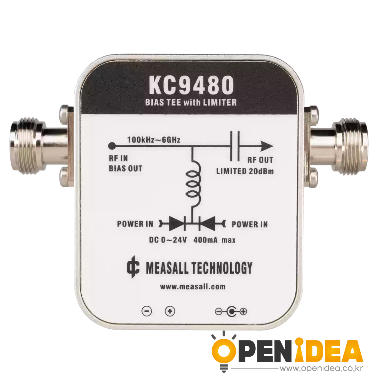 DC 바이어스 T형 연결기 직류 전원 공급 라인 KC9480 리미터 DC 블록 1MHz~6GHz 안테나 증폭기 세트 [ZTF113-128]
