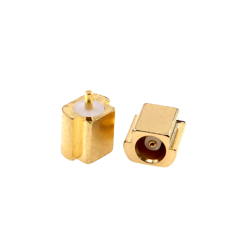 MCX-KE 소켓 PCB 납땜용 MCX-JE-KWE 암커넥터 4핀 곡각 직각형 MCX SMD 타입 [ZCM059-002]