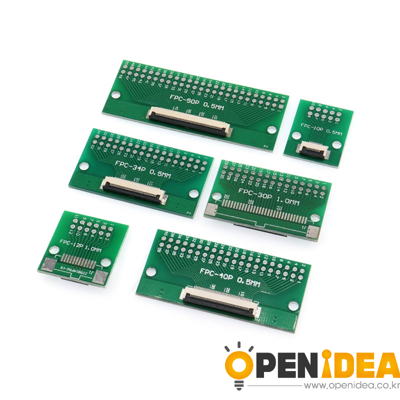 FPC-FFC 변환 보드 0.5mm 피치 6P-8P-10P-12P-0P-24P-26P-40P 연성 플랫 케이블 [ZCJ005-022]