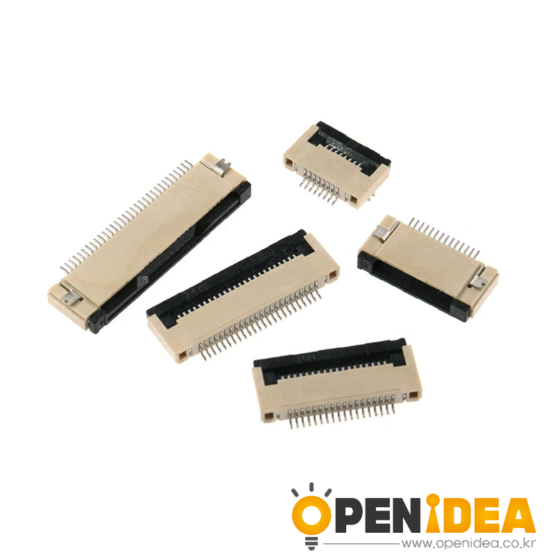 FPC 플립 잠금형 FFC 커넥터 LCD 평판 케이블 소켓 0.5mm 4P-5P-10P-20P-24P-30P-4P-60P [ZCJ005-020]