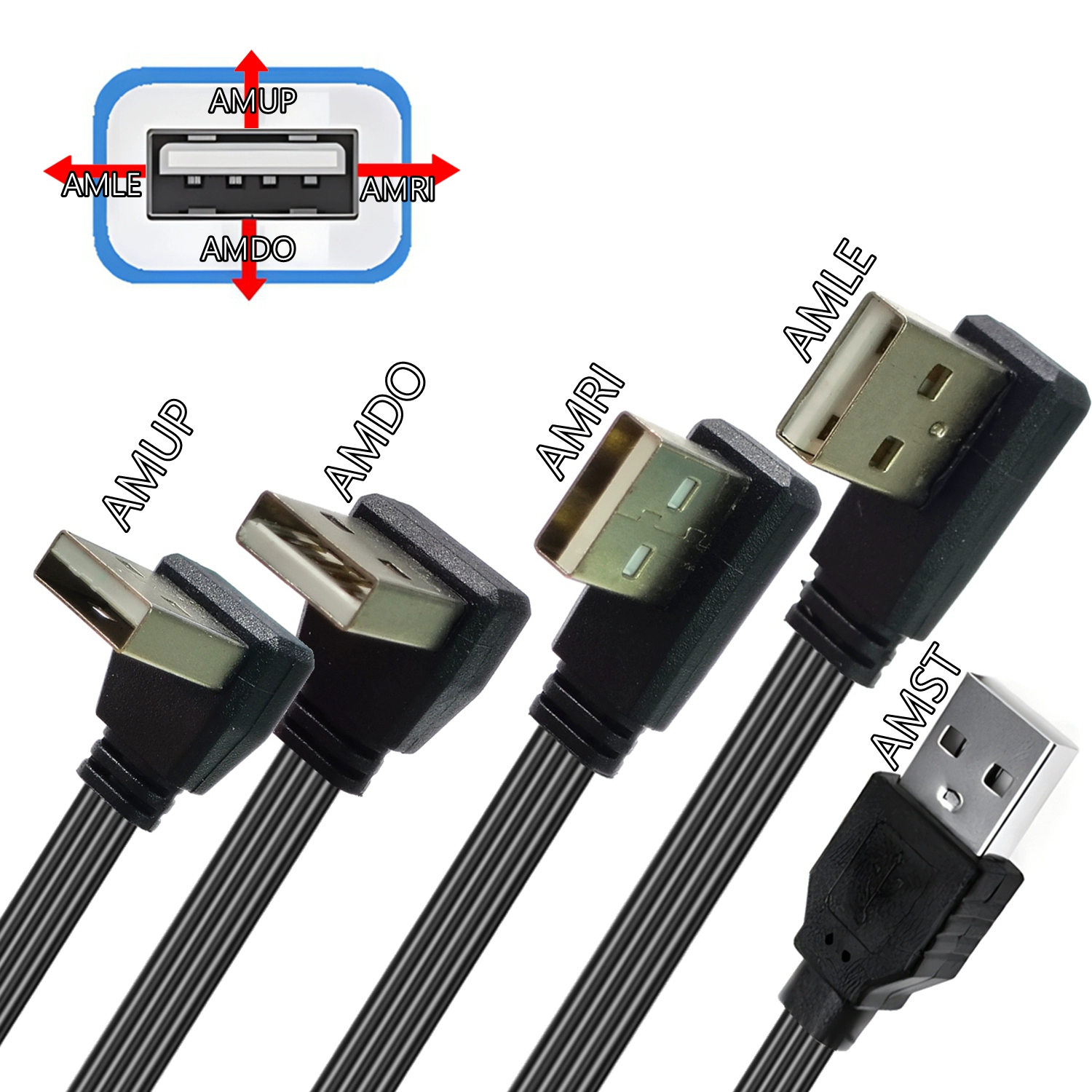 006 소프트 USB2.0 상하 좌우 굽힌 90도 직각 사각 데이터 선 BM 데스크톱 프린터 선 20CM [ZBC011-002]