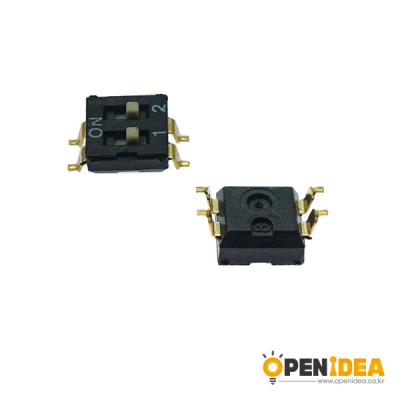DIP 스위치 검정 2.54MM SMD 2P (5개) [OPEN-SB005-001]