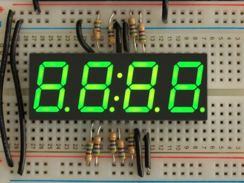 Green 7-segment clock display - 0.56
