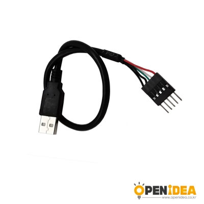 USB 2.0 케이블 IDC 5 수 to USB AM 2.54 1X5P 수 0.3M [OPEN-BL026-015]