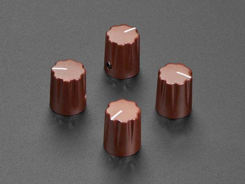 Brown Micro Potentiometer Knob - 4 pack
