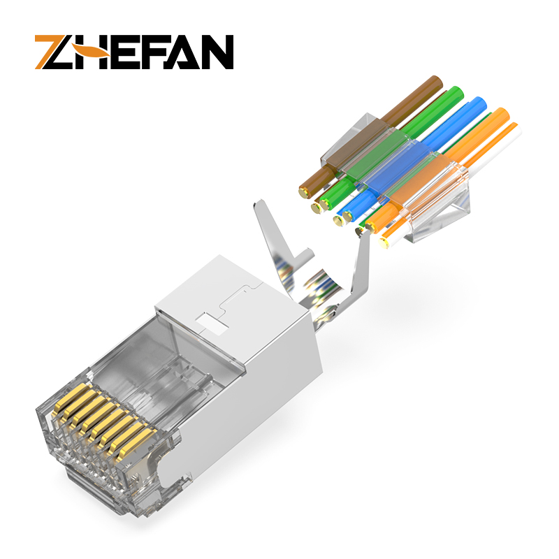 Cat7 모듈 플러그 8p8c Cat7 Rj45 커넥터 Cat7 모듈 플러그 Ftp 차폐 8p8c 커넥터 모듈 플러그 [ZCM66-39]