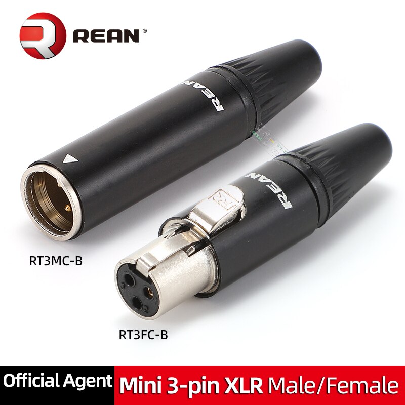 NEUTRIK REAN 3 핀 소형 XLR 케이블 커넥터 암수 미니 플러그 미니 플러그 소켓 슈어 AKG 무선 바디팩 [OPEN-ZCF23-31]