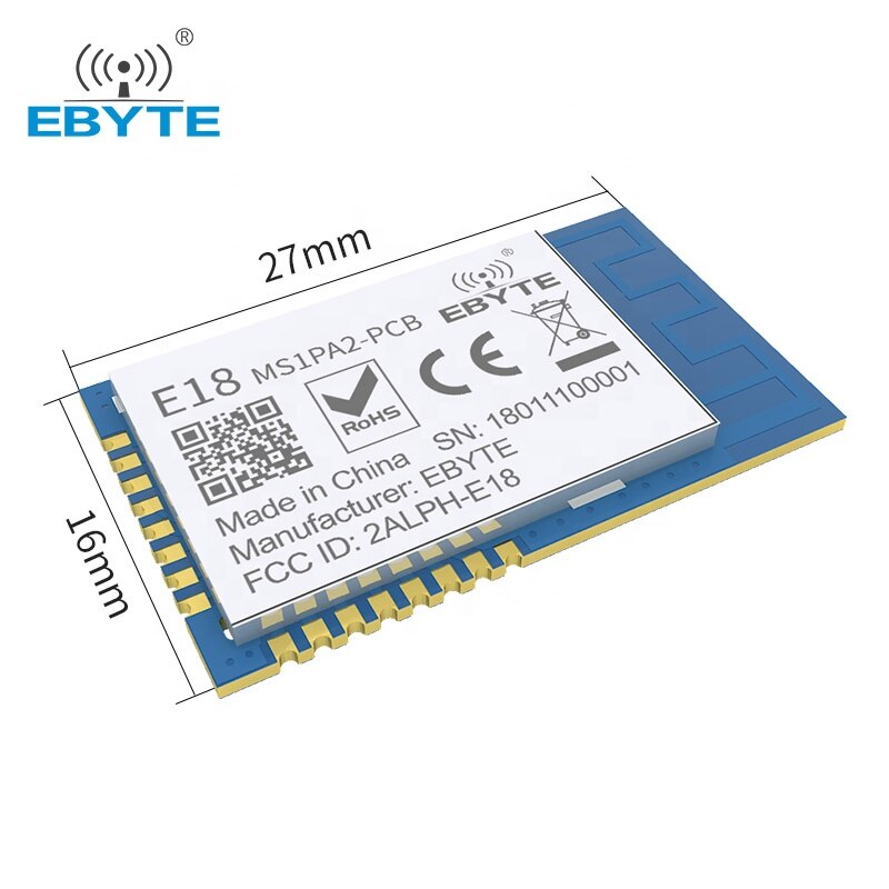 CC2530 지그비 2.4GHz 무선 모듈 E18-MS1PA2-PCB 100mW 장거리 800m AD HOC 네트워크 모듈 PCB 안테나 [EBYTE-100]
