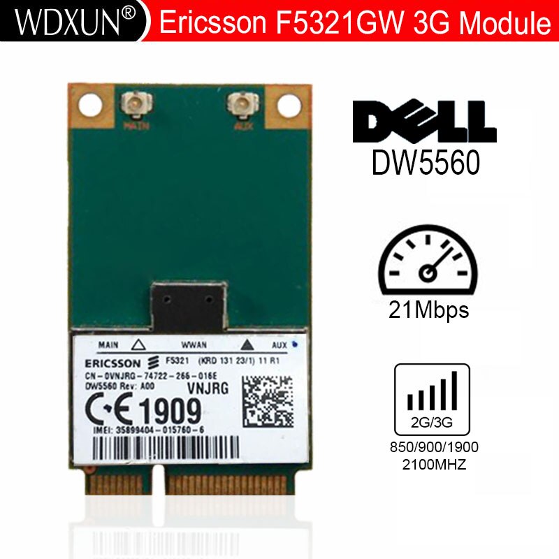 Ericsson 광대역 모바일 3G PCIe VNJRG WWAN 카드 델 F5321GW [ZTF110-69]