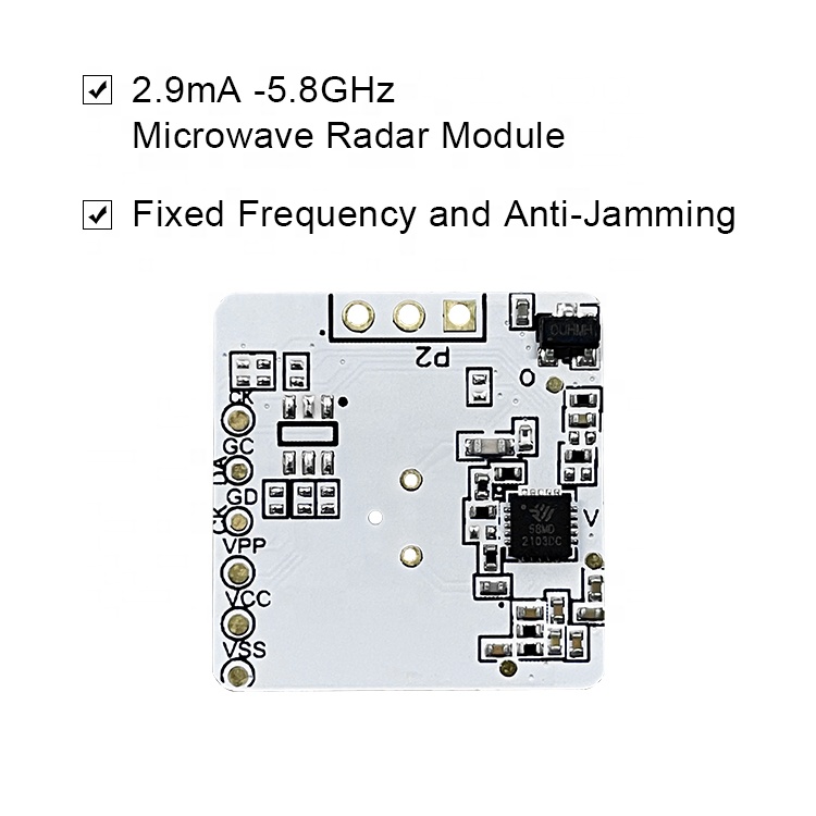 MS58-2020D9M4 효율적인 근접 센서 지원 OEM ODM 9mA 마이크로파 모션 센서 5.8Ghz 레이더 모듈 [MoreSense-09]