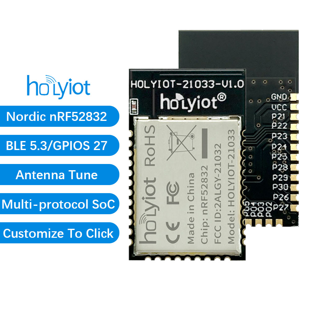 Holyiot-21033-nRF52832 BLE 5.3 저에너지 스마트 게임 의료 웨어러블 피트니스 IOT 모듈 블루 치아 북유럽 모듈 [HOLYIOT-09]
