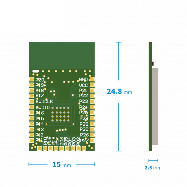 Holyiot-21033-nRF52832 BLE 5.3 저에너지 스마트 게임 의료 웨어러블 피트니스 IOT 모듈 블루 치아 북유럽 모듈 [HOLYIOT-09]