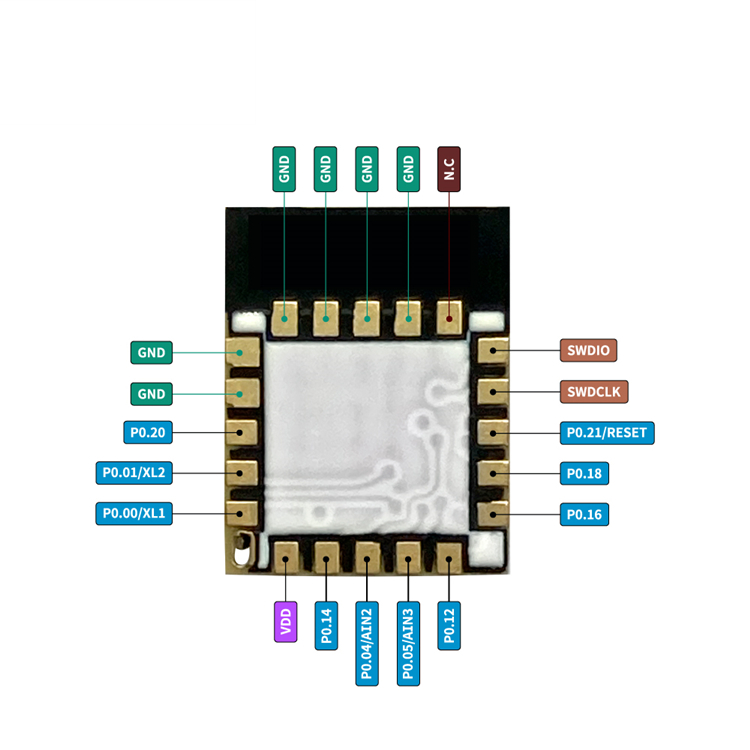 Holyiot-21031-nRF52805 2.4 GHZ BLE 메쉬 작은 SMD 북유럽 모듈 소형 BLE 5.3 [HOLYIOT-10]