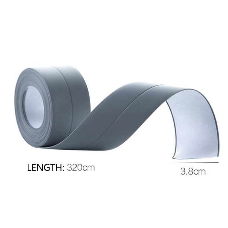 방수 테이프 욕실 샤워 싱크대 변기 틈새 곰팡이 방지 PVC 접착 테이프 3.2m x 38mm [OA49-232]