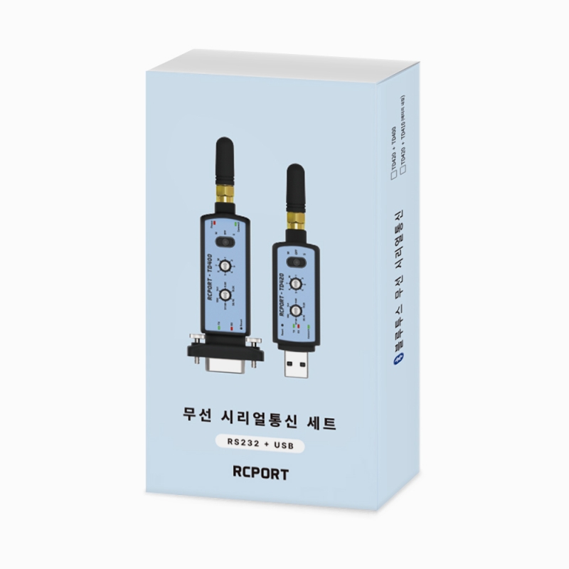 무선 시리얼통신 세트 배터리 내장형 RCPORT-TD410SET RS232+USB 컨버터 블루투스 어댑터