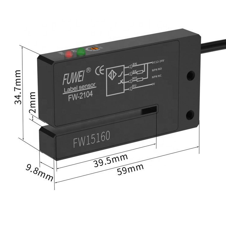 FW-2104 자동 플랫 라벨링 기계 응용 프로그램 광전 라벨 센서 [FUWEI-02]