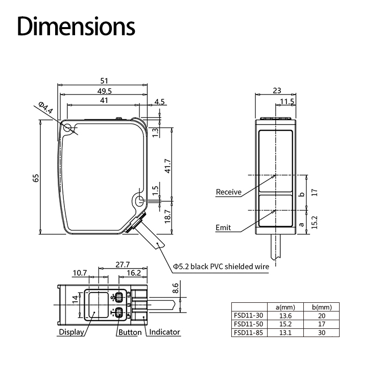 FSD11-30-RS485-M 고정밀 디지털 디스플레이 레이저 변위 거리 측정 센서 두께 평탄도 ModBus 측정 [FUWEI-28]