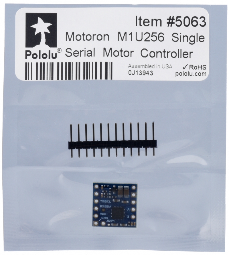 Motoron M1U256 - DRV8256P 4.5-48V 2.2A UART 모터 컨트롤러 모듈 (핀 헤더 미납땜) [PLLU-5063]