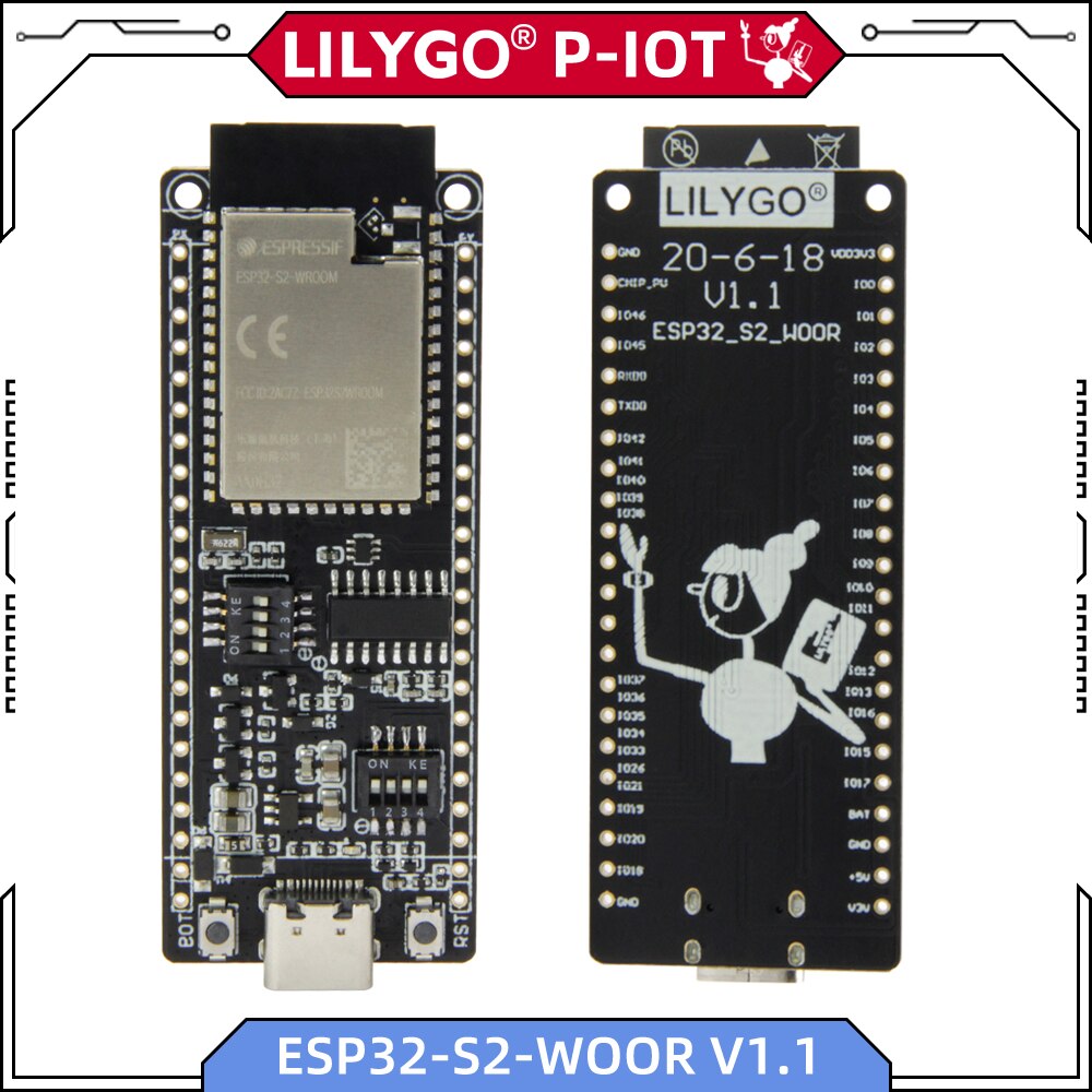 TTGO T8 ESP32-S2 V1.1 WOOR 개발 보드 WIFI 무선 모듈 유형 C 커넥터 TF 카드 슬롯 4MB 플래시 부팅 [LILYGO-39]