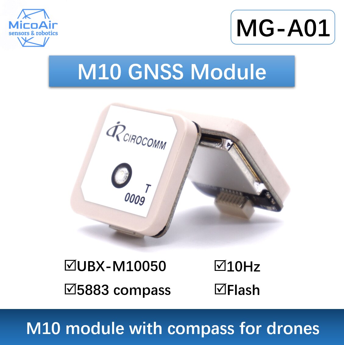 MG-A01 M10 GPS 나침반 QMC5883L 모듈 포함 FPV 레이싱 드론 로봇 보트용 25mm 표준 크기 [MicoAir-02]