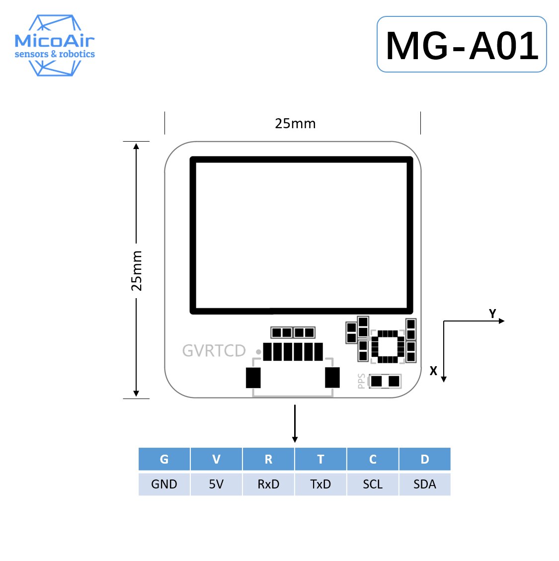 MG-A01 M10 GPS 나침반 QMC5883L 모듈 포함 FPV 레이싱 드론 로봇 보트용 25mm 표준 크기 [MicoAir-02]