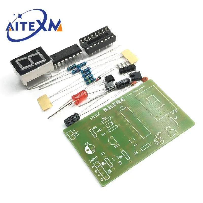 DIY LED PCB 디지털 디스플레이 LED 로직 펜 전자 키트 하이 레벨 및 로우 레벨 테스트 회로 납땜 연습 보드 키트 아두이노 [DIY-02]