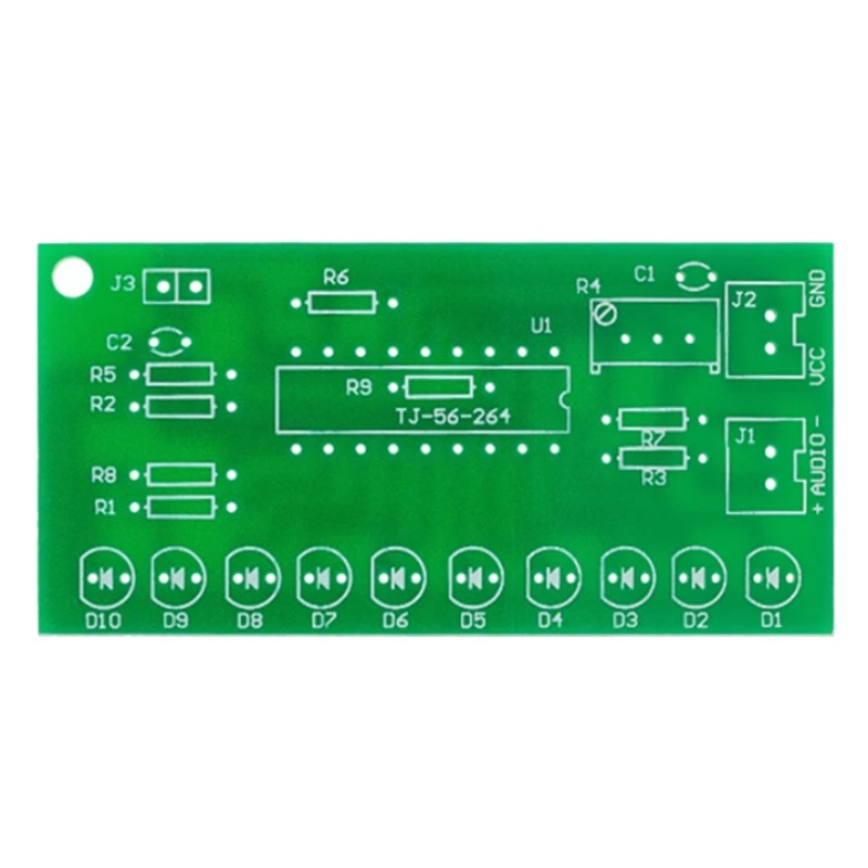 LM3915 DC 9V-12V 10 LED 사운드 오디오 스펙트럼 분석기 레벨 표시기 키트 DIY 전자 납땜 연습 세트 실험실 [DIY-14]