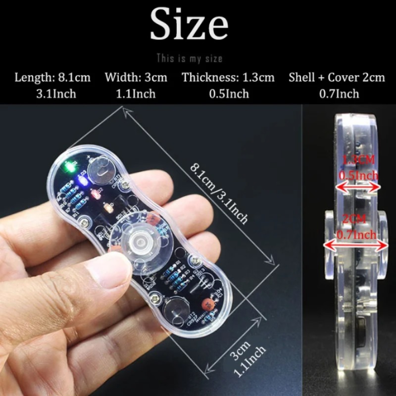 DIY LED 투 리프 피젯 탑 전자 키트 납땜 프로젝트 연습 납땜 어셈블리 DIY 전자 키트 부품 컬러 라이트 [DIY-27]