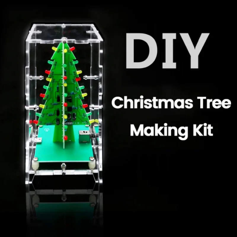 DIY 크리스마스 트리 전자 납땜 키트 LED 흐르는 조명 연습 만들기 프로젝트 7 가지 색상 [DIY-37]