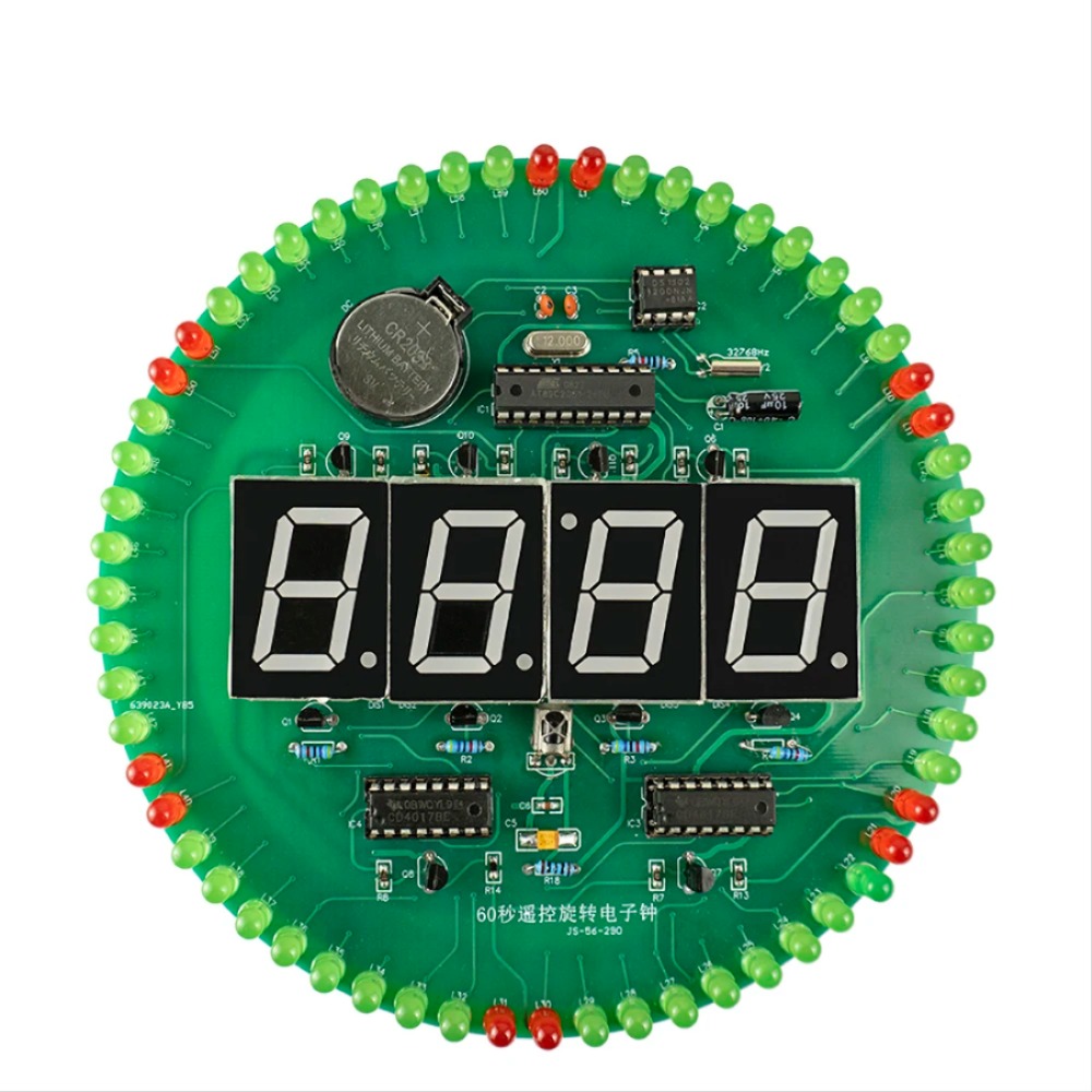 원격 제어 회전 전자 시계 키트 마이크로 컨트롤러 4 자리 시계 회로 기판 60 초 [DIY-154]
