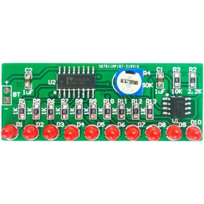 4017 칩 물 램프 회로 기판 제작 DIY 키트 10 방향 LED 전자 제품 용접 연습 NE555+ [DIY-163]