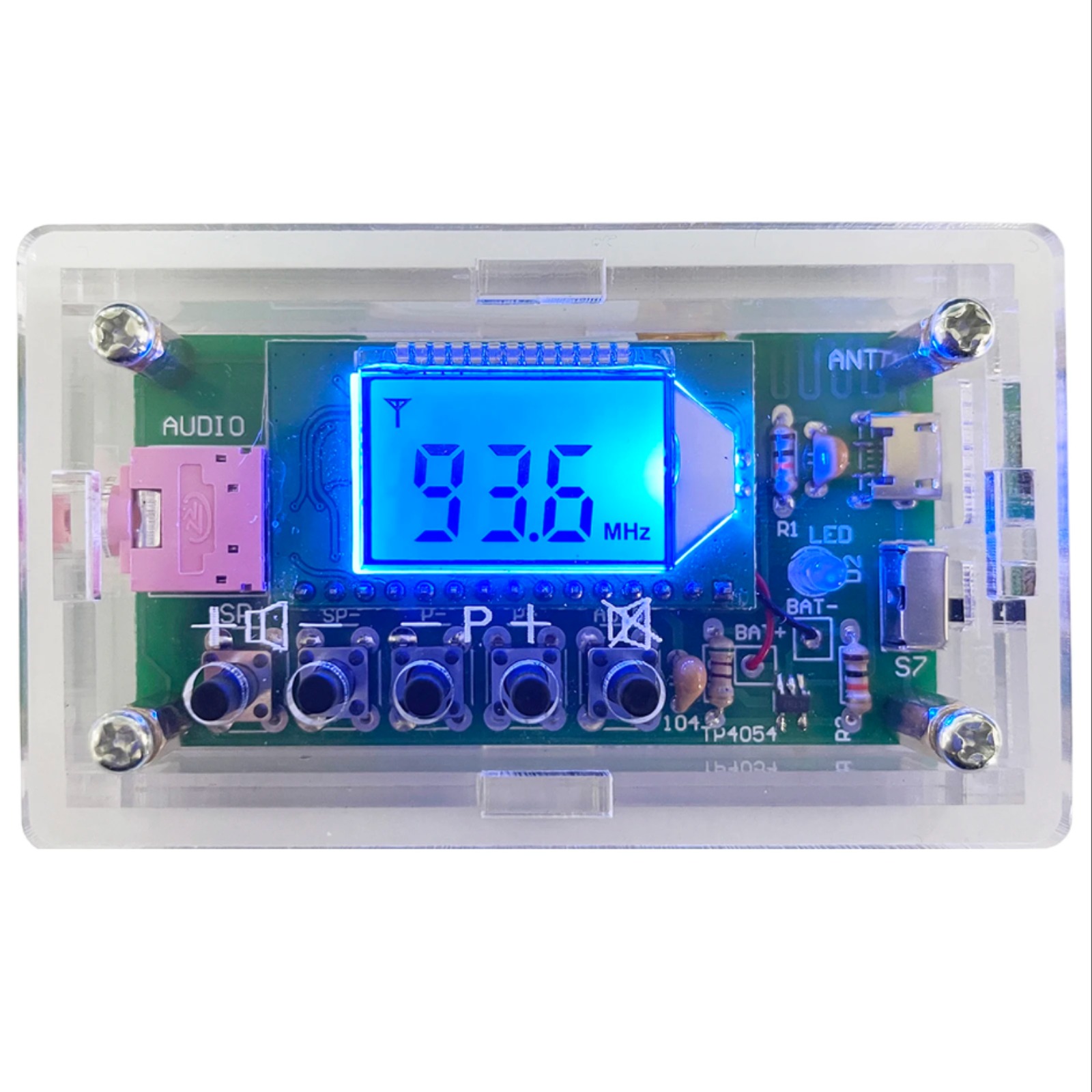 DIY FM 라디오 수신기 키트 디지털 라디오 무선 수신기 조정 가능한 76MHz-108MHz 듀얼 채널 5W 전력 증폭기 출력 어린이 선물 [DIY-194]