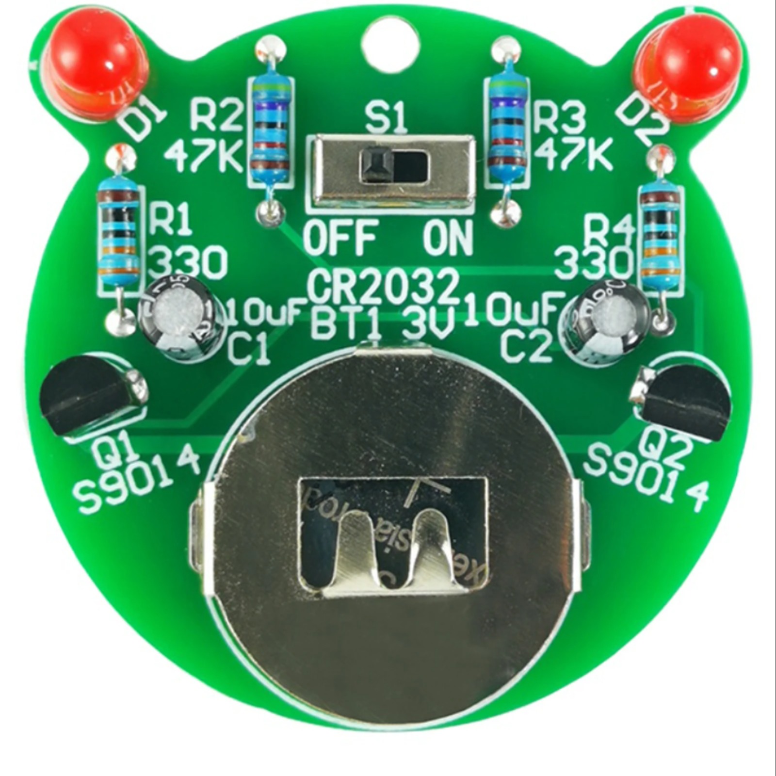 DIY 전자 키트 자동 깜박이는 LED 램프 자체 자극 멀티바이브레이터 회로 납땜 프로젝트 연습 세트 [DIY-234]
