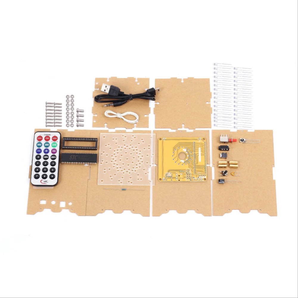 LED 큐브 볼 깜박이 조명 DIY 전자 키트 발렌타인 선물 납땜 프로젝트 연습 학습 스위트 원격 제어 [DIY-262]