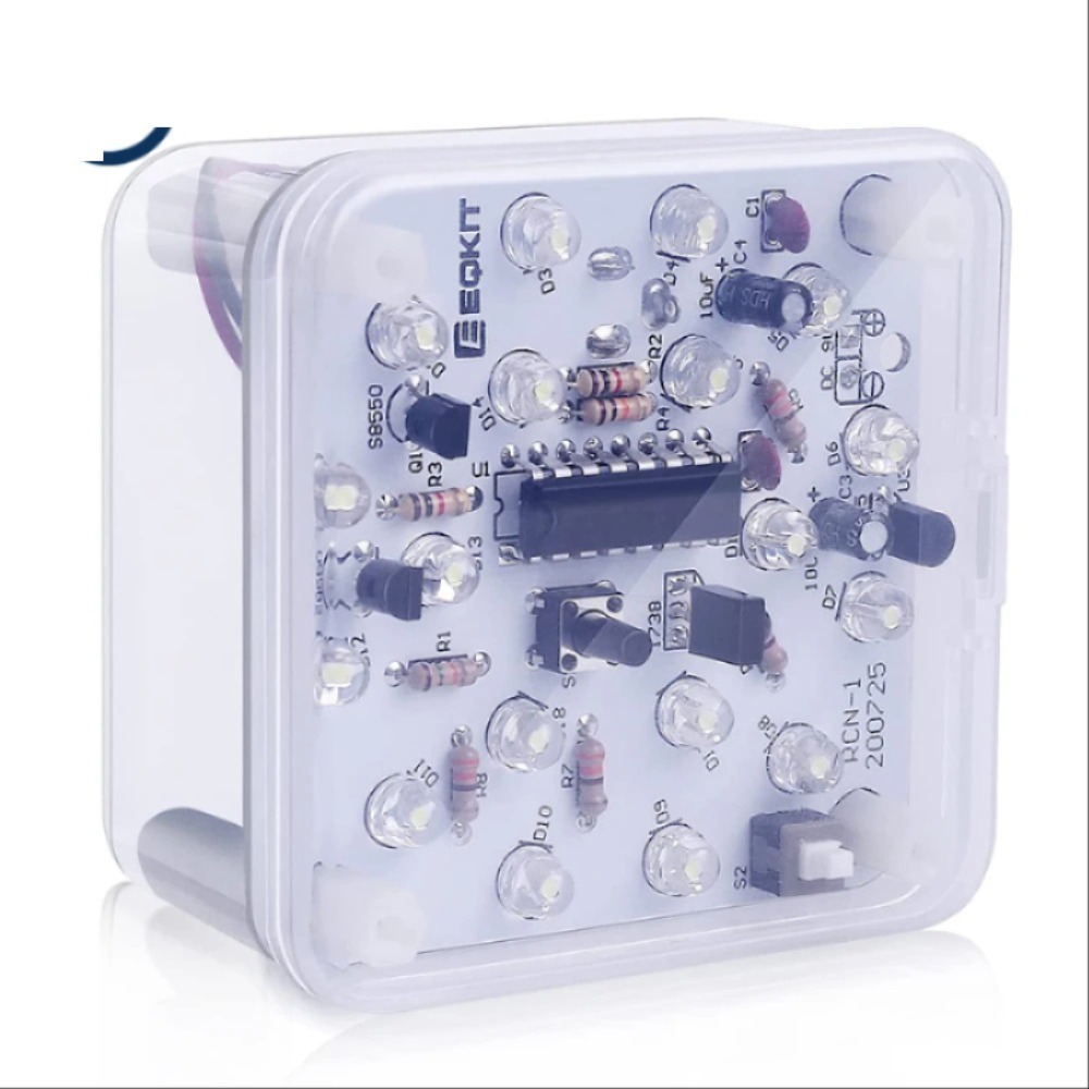 야간 조명 DIY 키트 DC 9-12V 적외선 원격 제어 램프 백색 LED 조명 듀얼 기어 밝기 조절 가능 전자 야간 조명 [DIY-263]