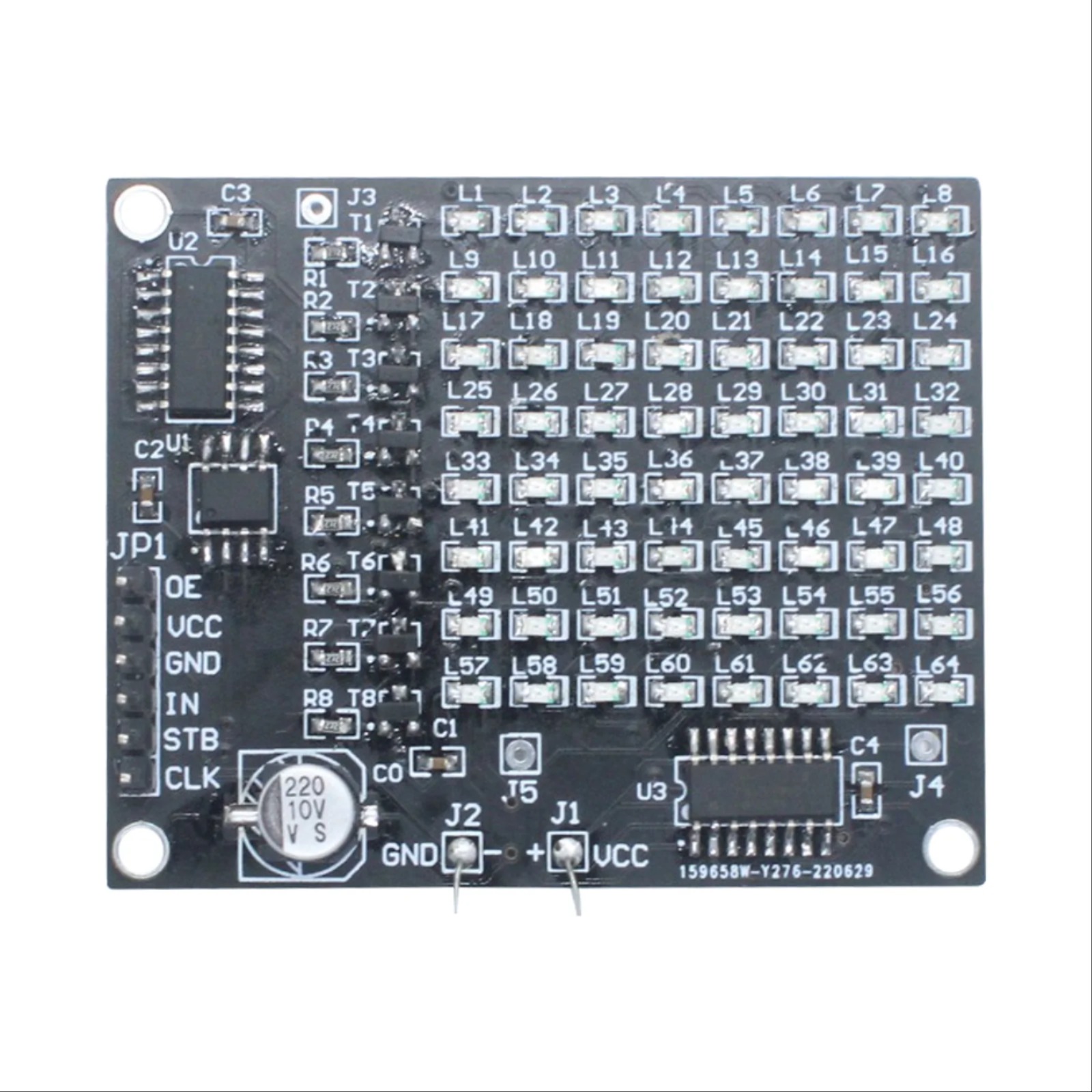DIY 전자 키트 64 SMD LED 패치 매트릭스 광고 화면 번호 디스플레이 구성 요소 용접 납땜 프로젝트 연습 세트 [DIY-265]