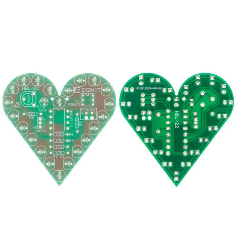학습 실험실용 DIY 키트 하트 모양 호흡 램프 키트 호흡 LED 스위트 레드 화이트 블루 그린 전자 생산 [DIY-274]