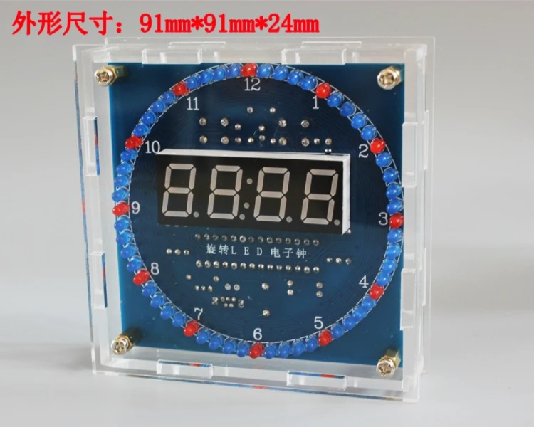 DIY 회전 디지털 LED 디스플레이 모듈 알람 전자 디지털 시계 키트 51 SCM 학습 보드 5V DS1302 [DIY-275]