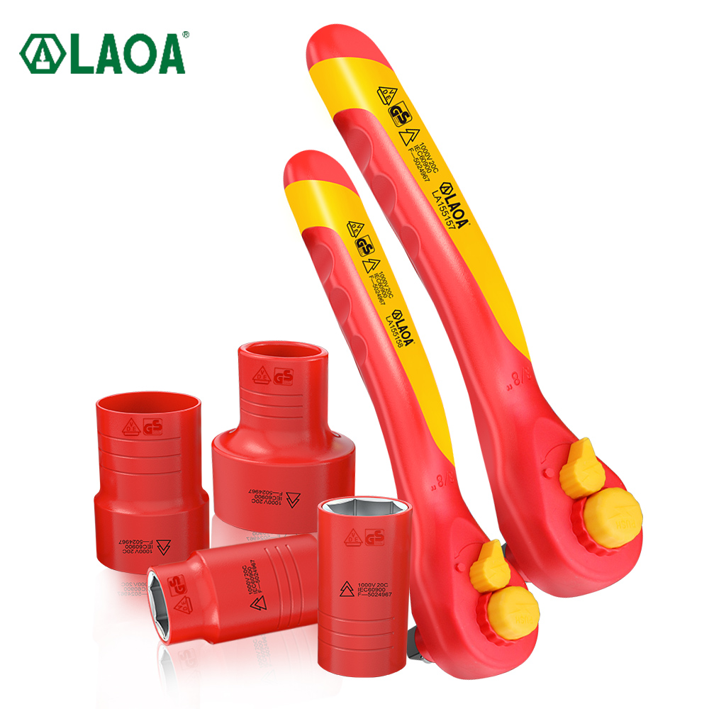 LAOA 절연 소켓 렌치 VDE 1000V 신에너지 전기 자동차 정비 빅 플라이 렌치 소켓 헤드 LA155155 21mm [LAOA-27]