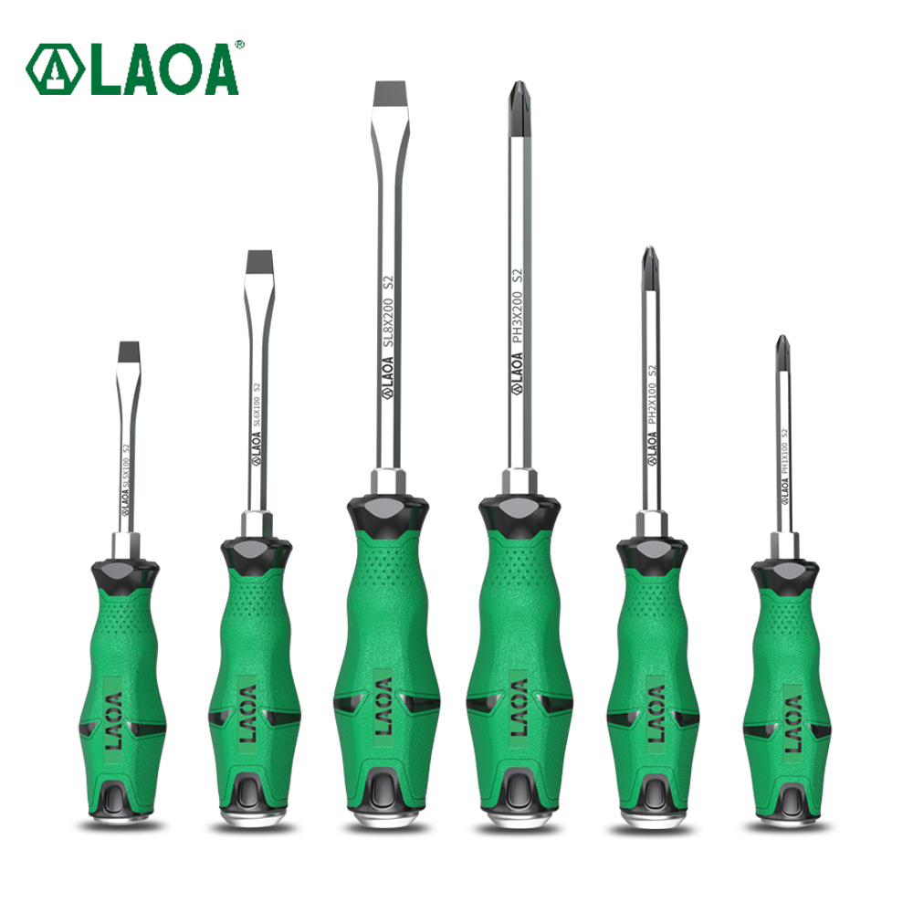 LAOA 드라이버 관통 타악기 미끄럼 방지 강력한 자기 인체 공학적 설계 타악기 드라이버 LA622203 + 6X100mm [LAOA-57]