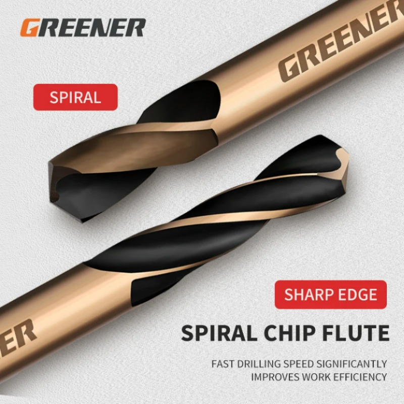 양날 오거 비트 금속 스테인레스 스틸 코발트 초경질 드릴 철 드릴링 3.5-6.0mm 드릴 비트 [GREENER-304]